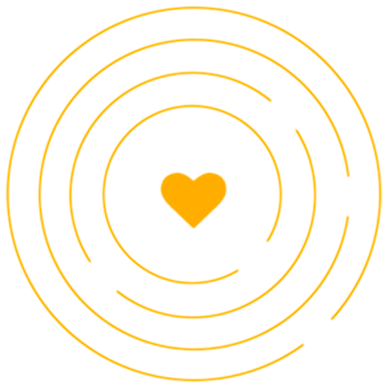 yellow heart in circles